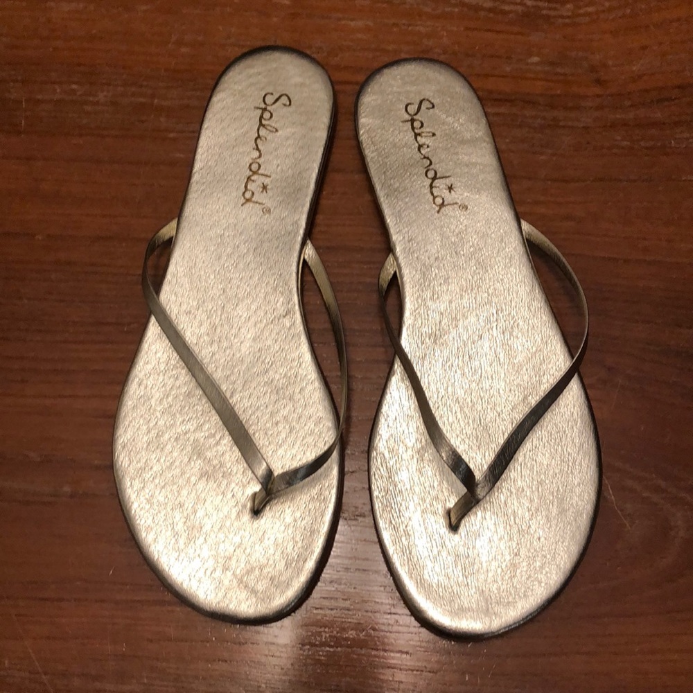 Splendid gold thong sandals Size 10